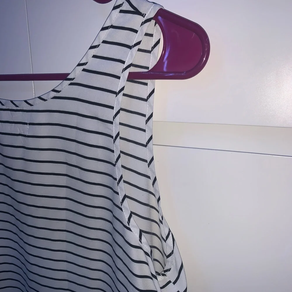 Faded Glory Striped Tank Top Black and White Women’s Medium (8-10) Horizontal - Picture 5 of 8